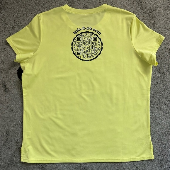Spin it Pickleball Crew Neck Boxy Short Sleeve Shirt in Sunny Lime Size Medium - Picture 5 of 5
